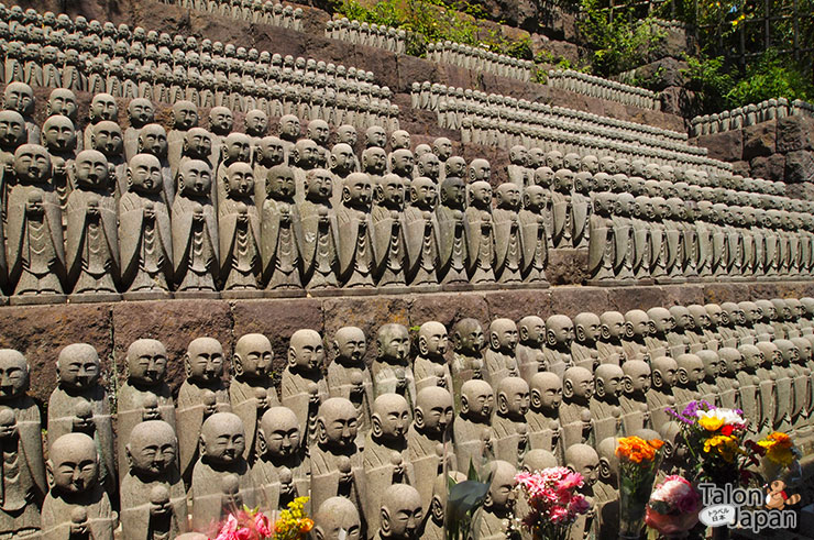 พระพุทธรูปเรียงรายกันที่วัดฮาเซเดอระ Hase-dera