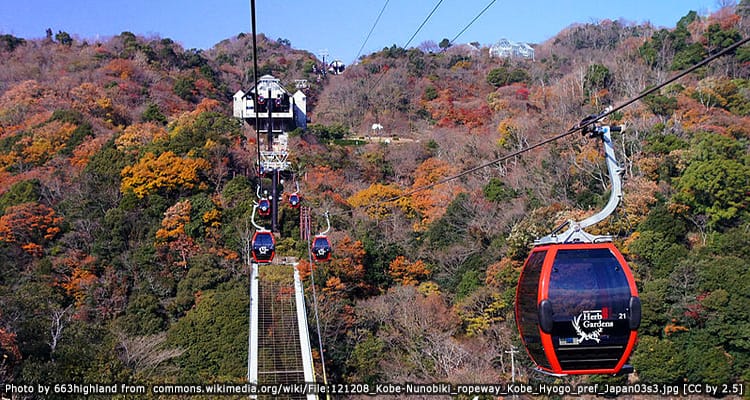 กระเช้าลอยฟ้าชินโกเบ Shin-Kobe Ropeway ขึ้นเขา Rokko