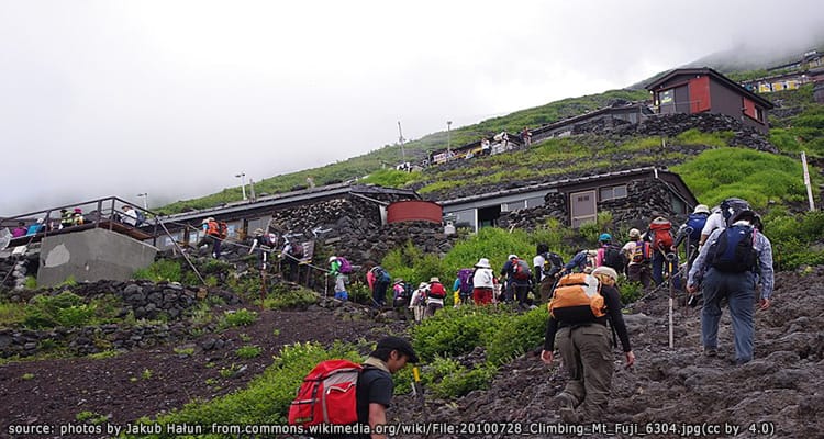กิจกรรมปีนภูเขาไฟฟูจิ Climbing Mount Fuji
