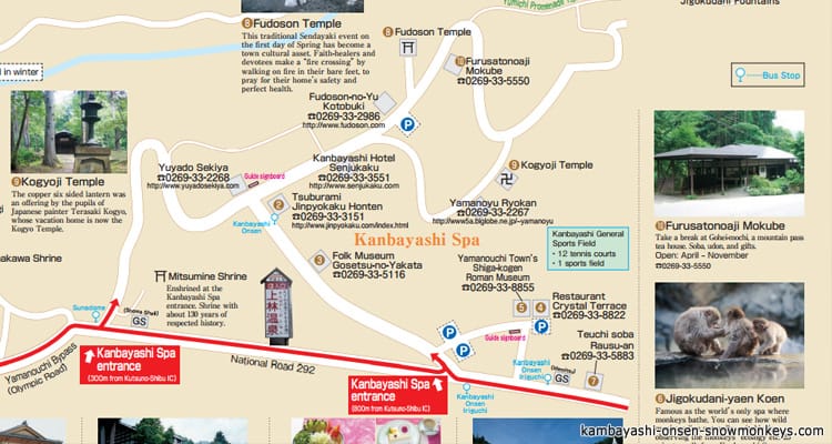 แจกฟรี แผนที่ไปดูลิงแช่ออนเซ็นที่นากาโน่  Monkey Park Map