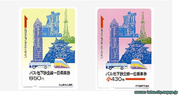 ตั๋วรถไฟฟ้าและรถบัสนาโกย่า Nagoya One Day Bus and Subway Pass