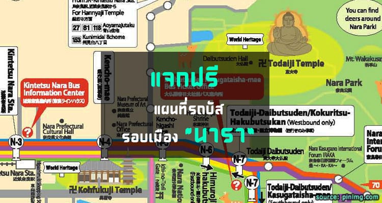 แจกฟรี แผนที่รถบัสรอบเมืองนารา