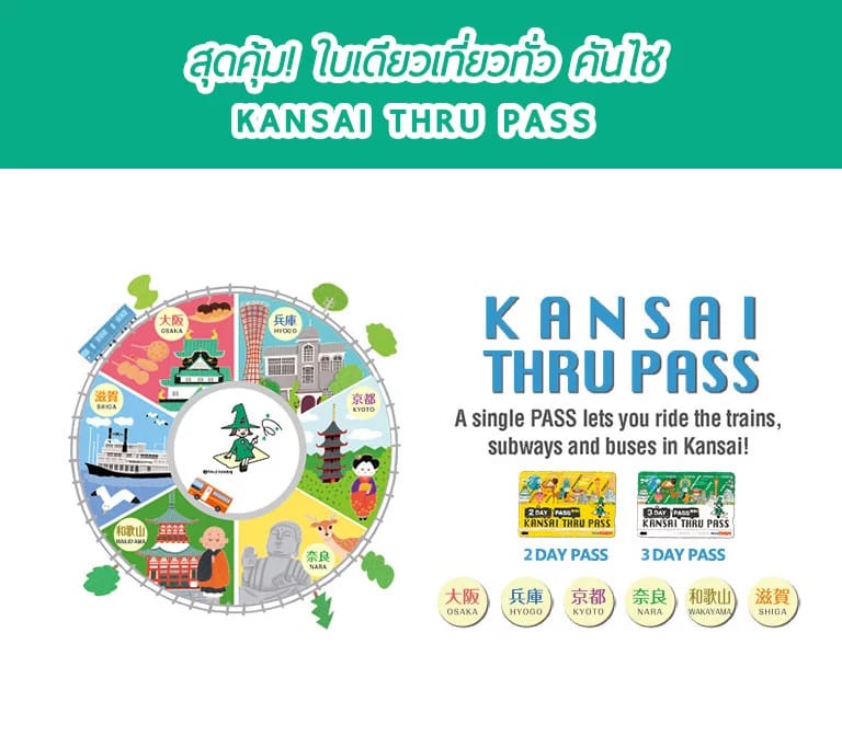 เจาะลึก ตั๋วรถไฟ คันไซ ทรูพาส Kansai Thru Pass ใบเดียวเที่ยวทั่วคันไซ