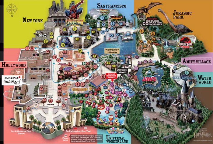 ดาวน์โหลด แผนที่โซนต่างๆภายใน Universal Studio Japan