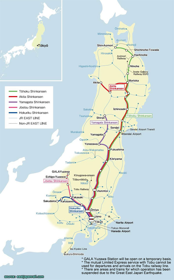 แผนที่ JR EAST PASS (Tohoku area)