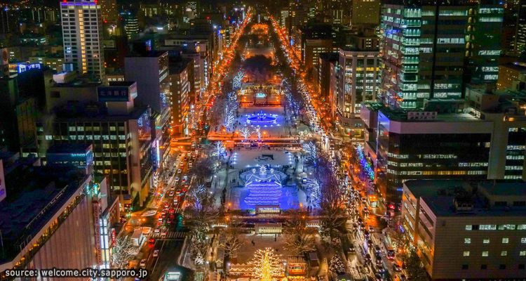 เทศกาลประดับไฟฤดูหนาว Sapporo white illumination