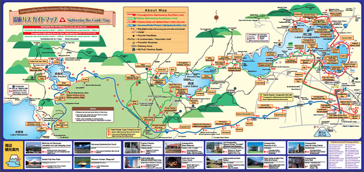 แผนที่เส้นทางรถบัสจุดเที่ยวรอบๆฟูจิ (กดที่รูปเพื่อขยาย)