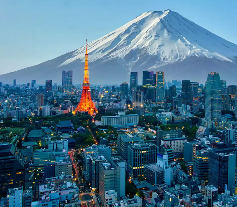 Fuji with Tokyo Tower